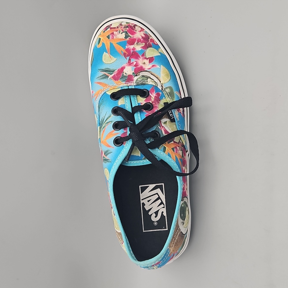 Vans Turquoise Floral Athletic Shoes with Black Laces - Picture 7 of 10